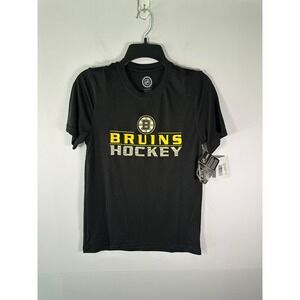 NHL T-Shirt Boys L Boston Bruins Hockey Black Short Sleeve Graphic New Tee